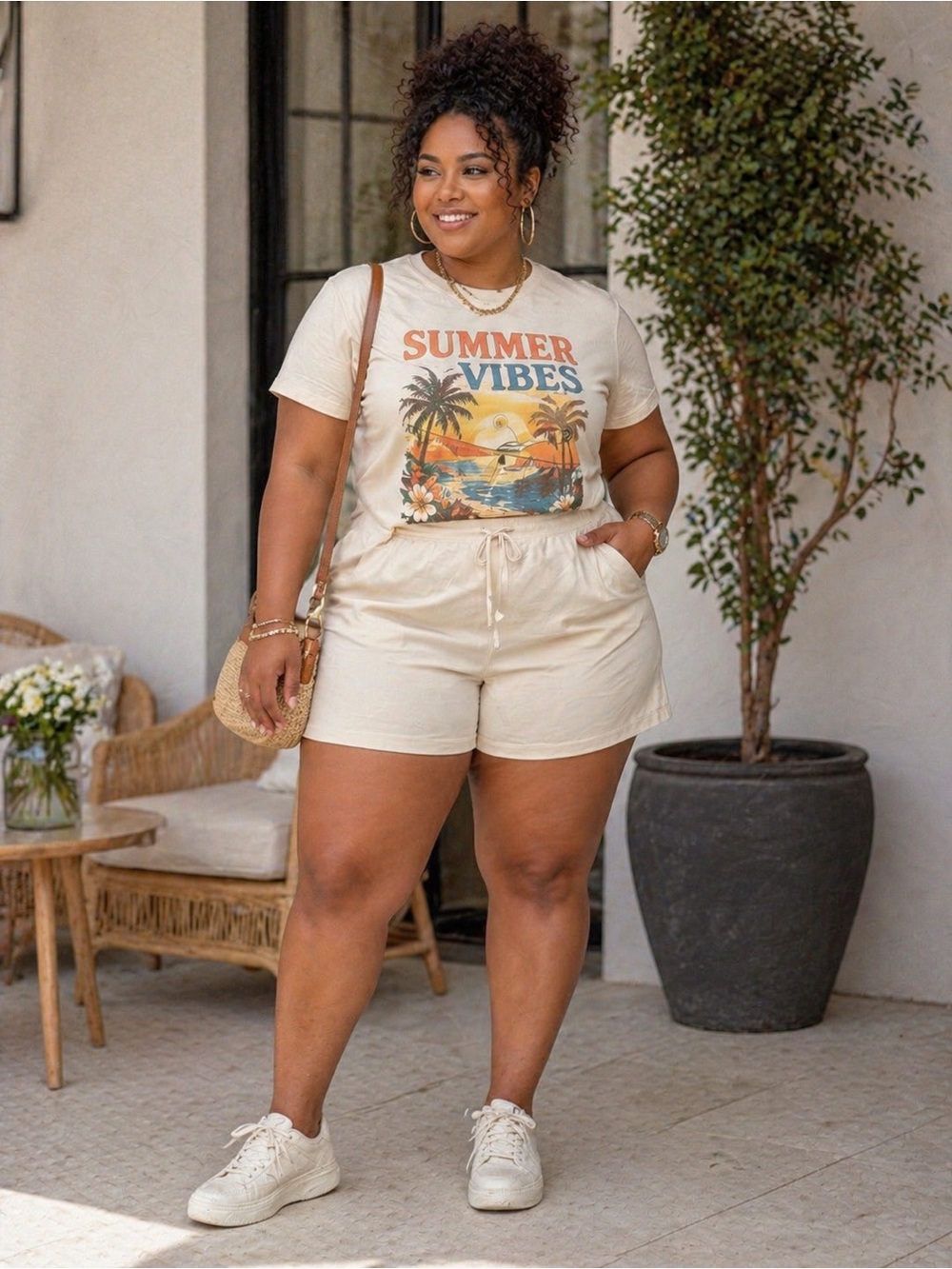 Old Navy Cream Stretchy Soft Shorts 4X